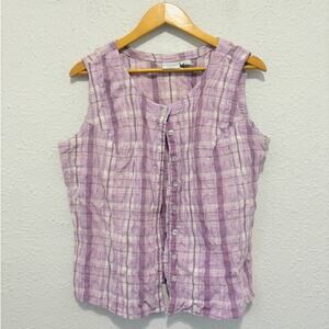 vintage sonoma plaid tank top cottage retro 90s cotton coastal cowgirl
